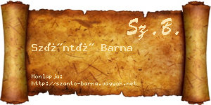 Szántó Barna névjegykártya