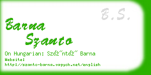 barna szanto business card